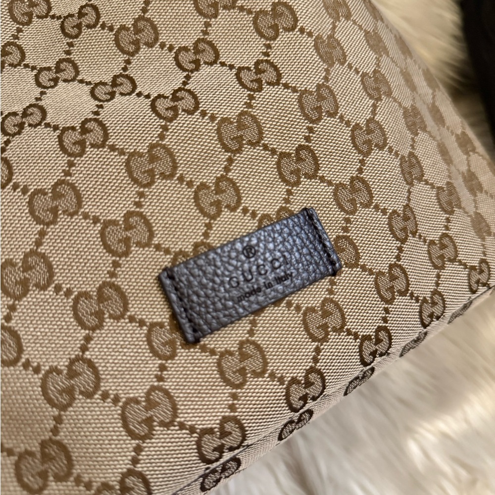 Gucci Beige and Brown Monogram Backpack - Picture 2 of 6